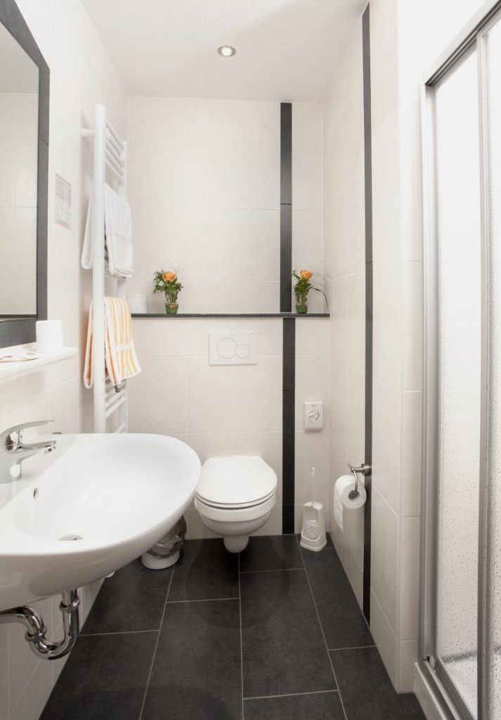 Compacte badkamer met douche en toilet