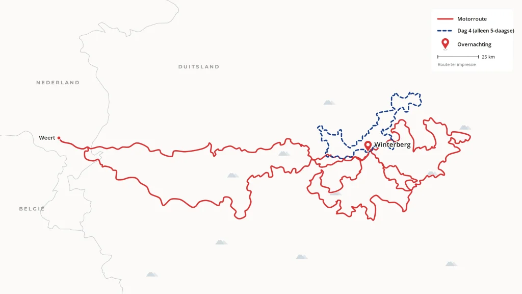 Routekaart van Bochtenparadijs Sauerland – 4 dagen