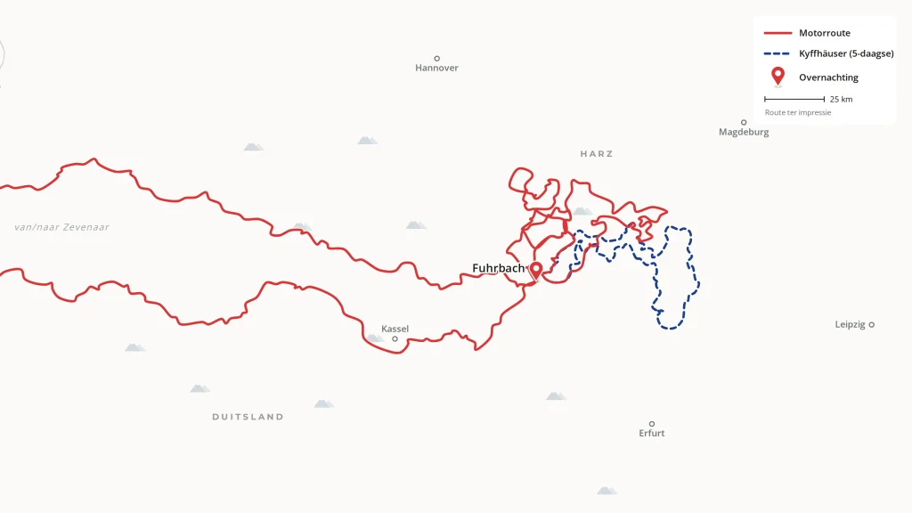 Route kaart Harz