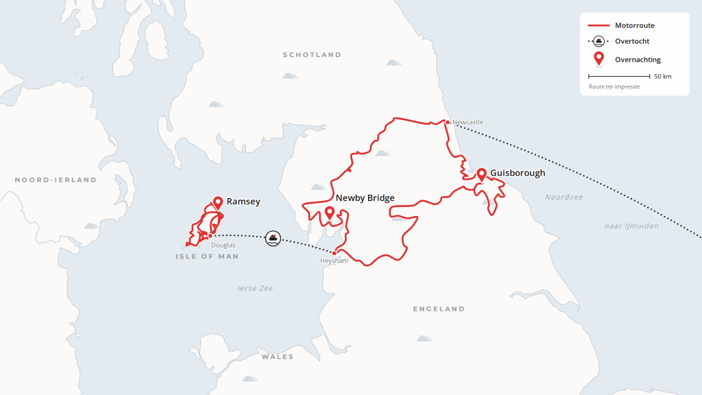Routekaart Isle of Man