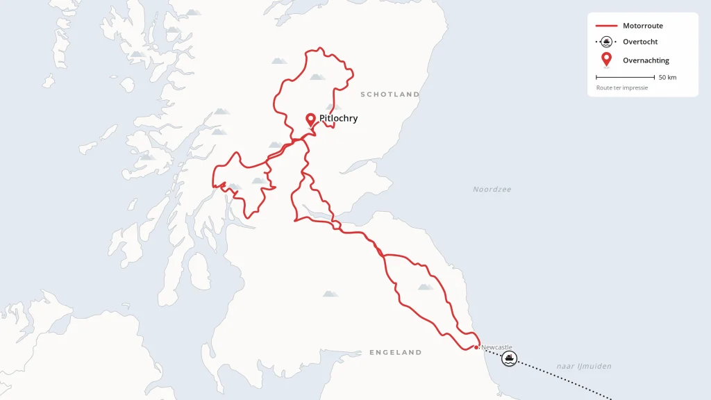 Routekaart van Short break Cairngorms & Loch Lomond