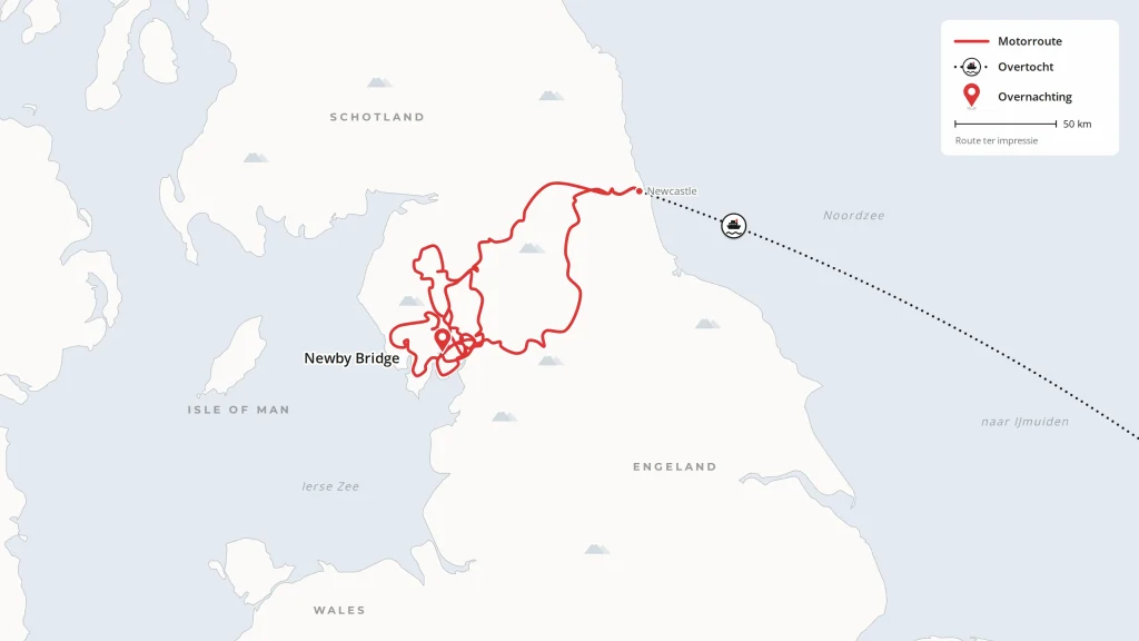 Routekaart van Short break Lake District
